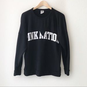 Pink Victorias Secret Crew Neck Mesh Sweater XS